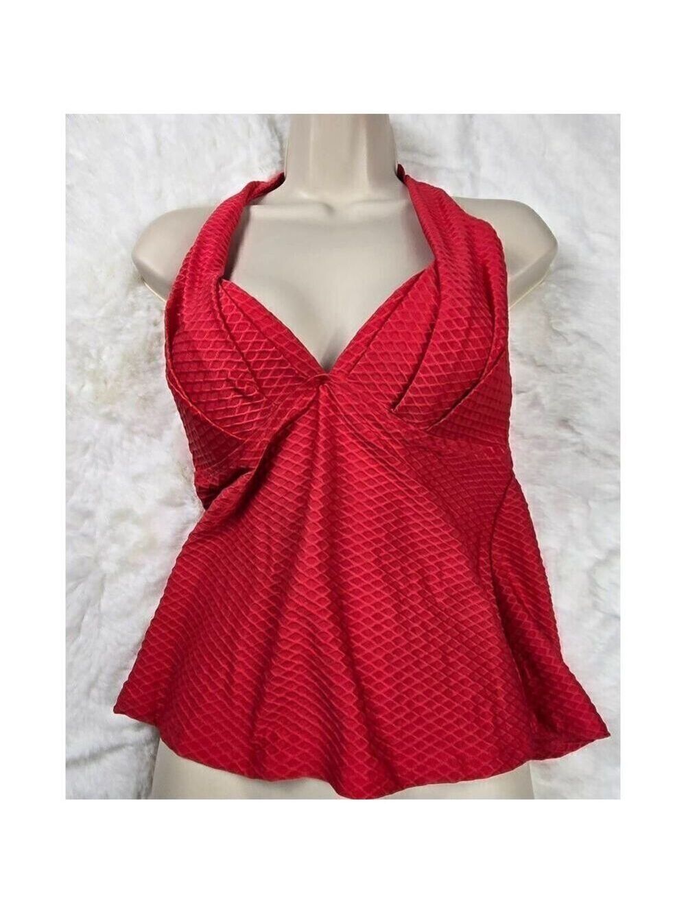 Athena Red Halter Tankini Size Small
